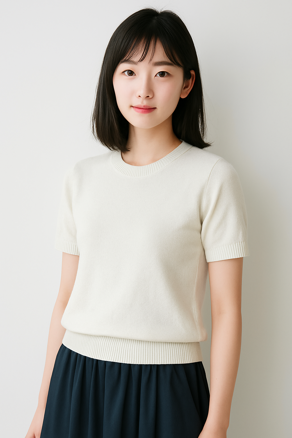 Women's lightweight knit short-sleeve top | Soft to the touch, perfect for spring and summer, round neck, available in 9 colors