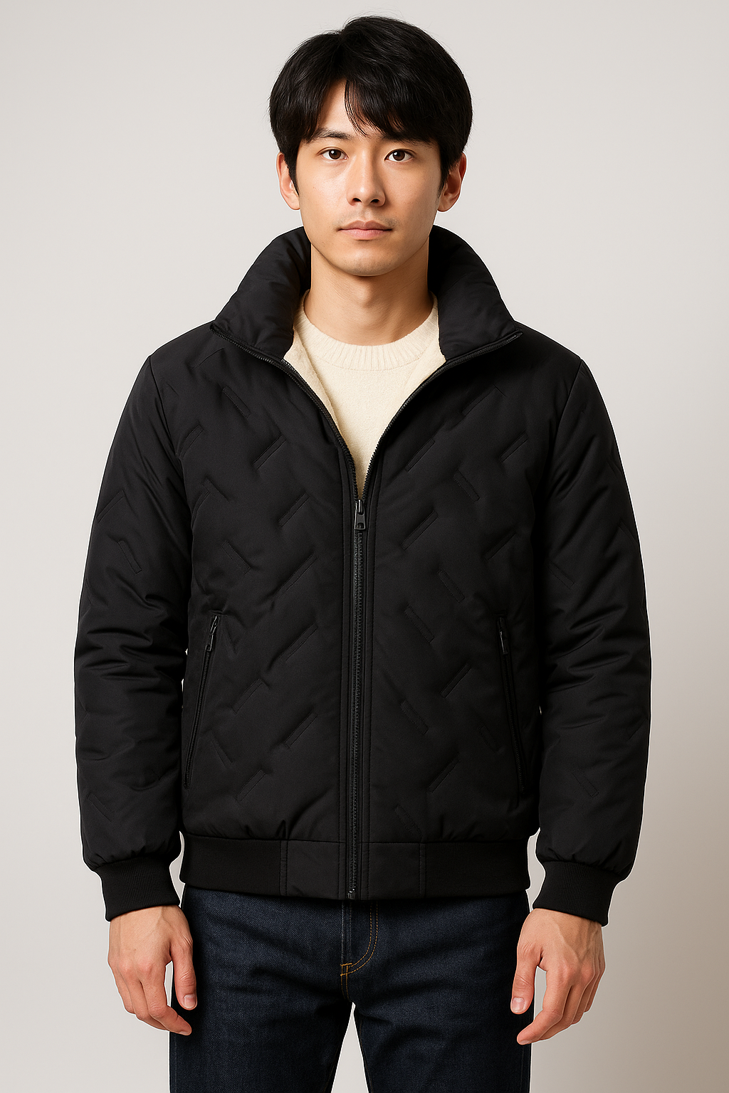 Men's fleece-lined winter warm jacket | Lightweight, warm, and fluffy insulated blouson