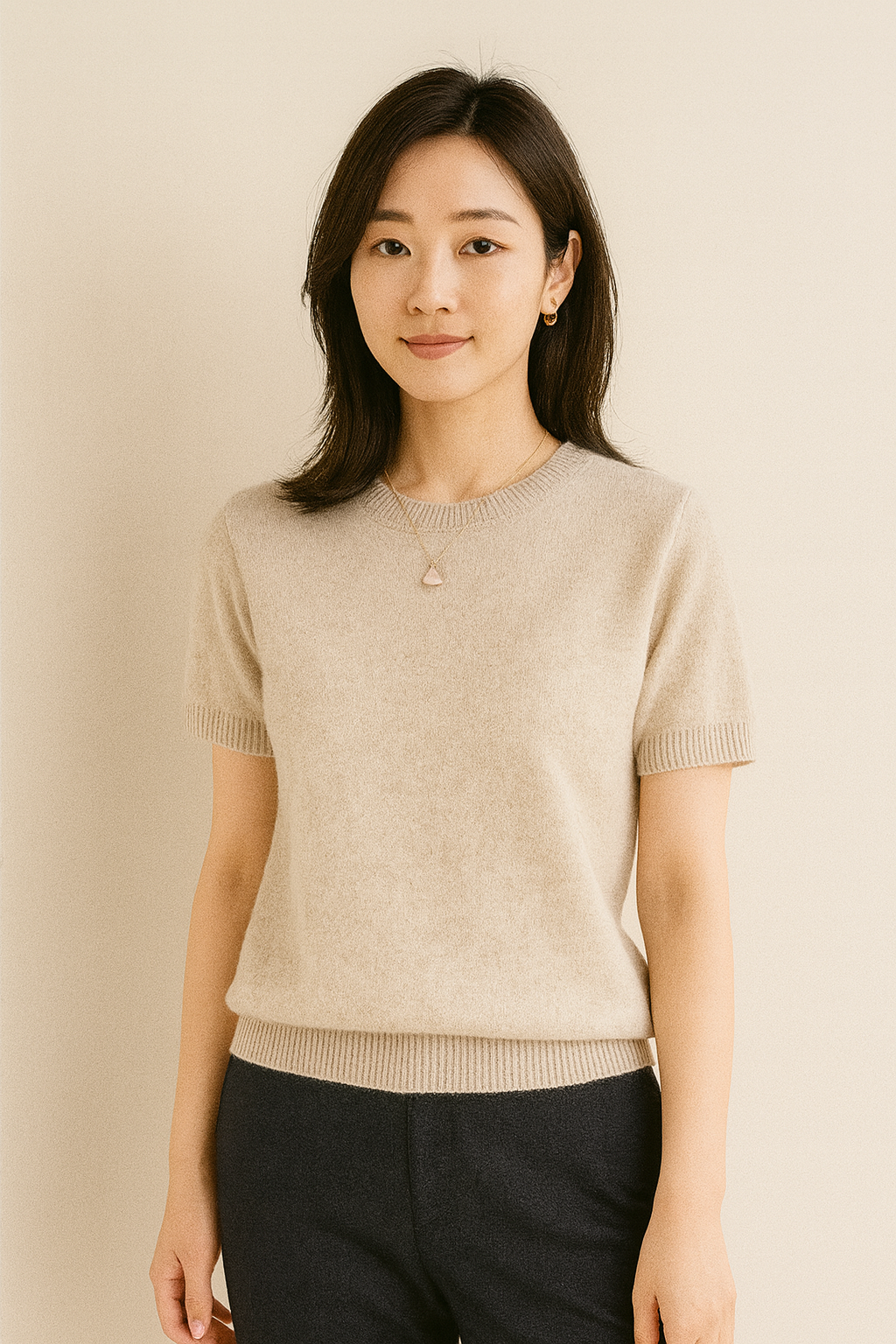 Women's lightweight knit short-sleeve top | Soft to the touch, perfect for spring and summer, round neck, available in 9 colors