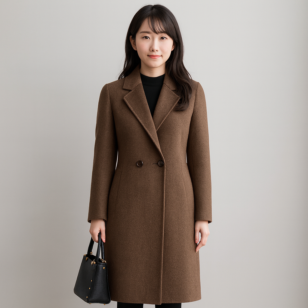 Women's Long Wool Coat | Elegant Fall/Winter Coat | Luxurious and Slimming Design