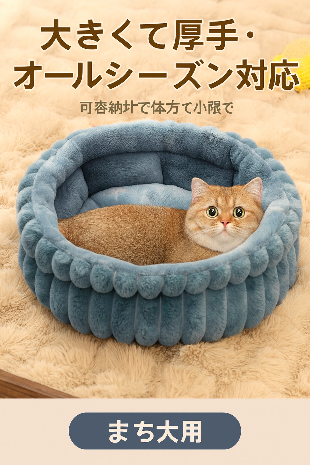 Fluffy round pet bed for cats and dogs
 Warm winter cushion Washable pet house