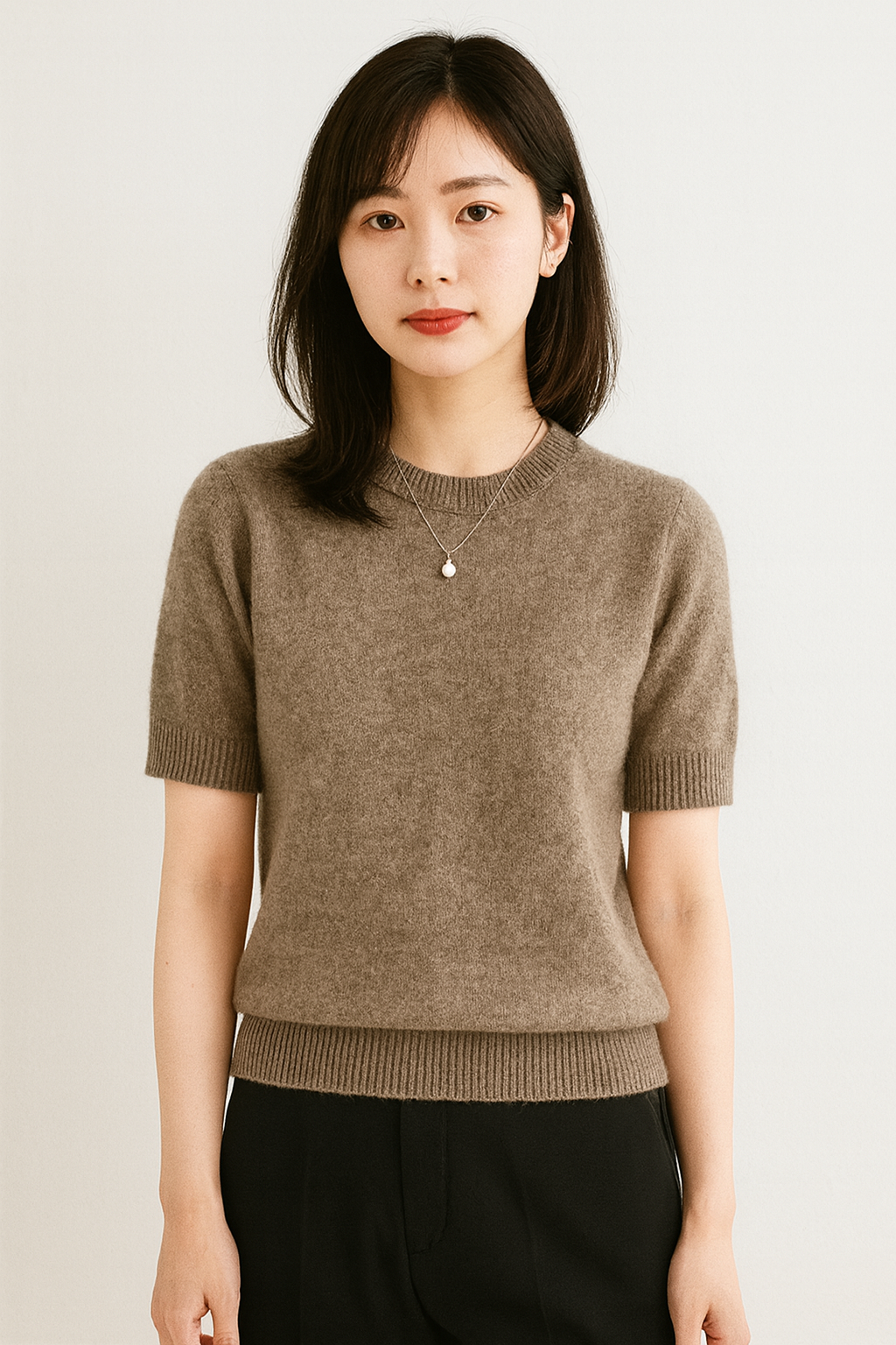Women's lightweight knit short-sleeve top | Soft to the touch, perfect for spring and summer, round neck, available in 9 colors