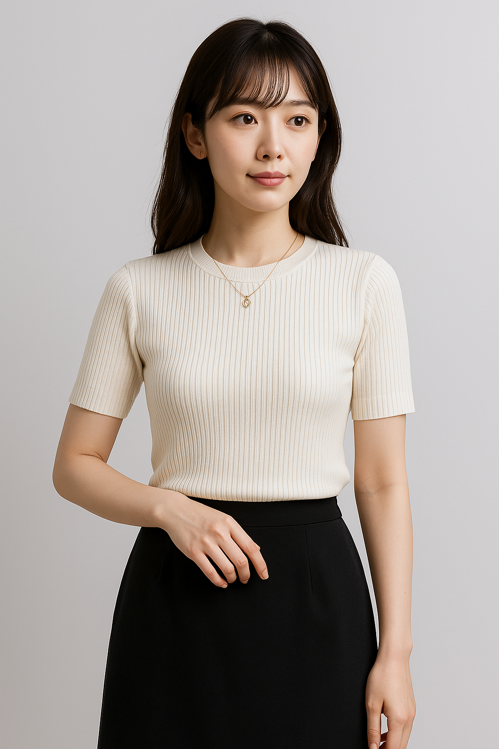 Women's Rib Knit Short Sleeve Top | Stretchy Slim Fit T-Shirt for Summer and Spring | Beautiful Silhouette, Perfect for Underwear