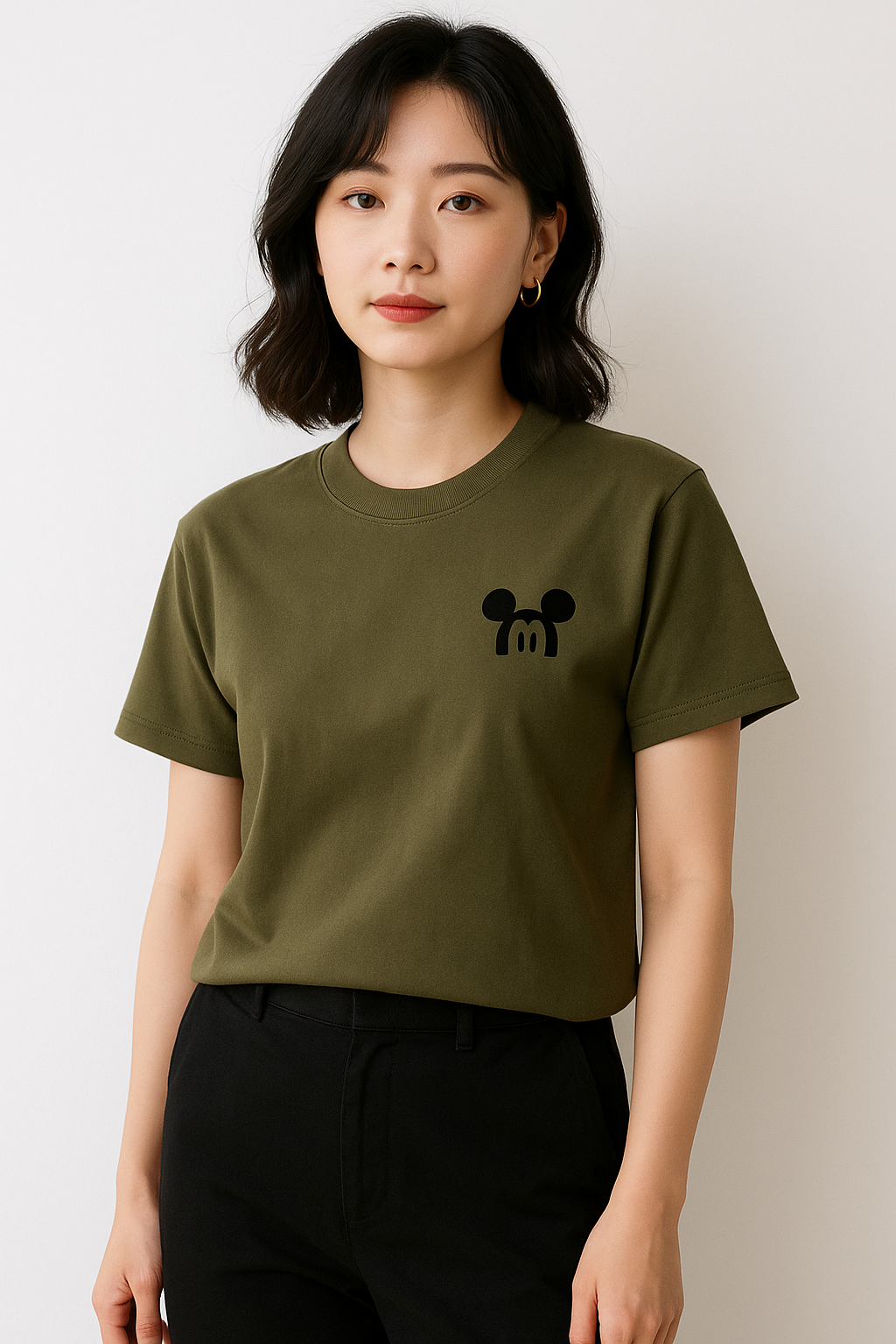 ユニセックス純綿Tシャツ｜ミニマルロゴ・カジュアル半袖・男女兼用・全16色