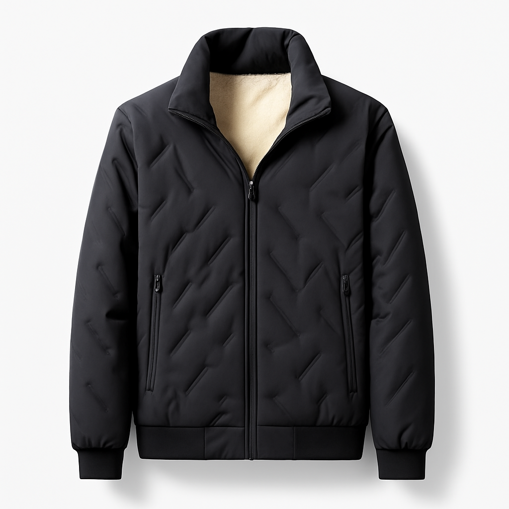 Men's fleece-lined winter warm jacket | Lightweight, warm, and fluffy insulated blouson