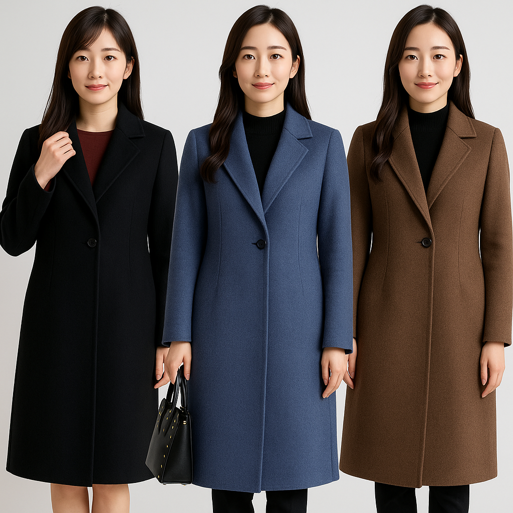 Women's Long Wool Coat | Elegant Fall/Winter Coat | Luxurious and Slimming Design