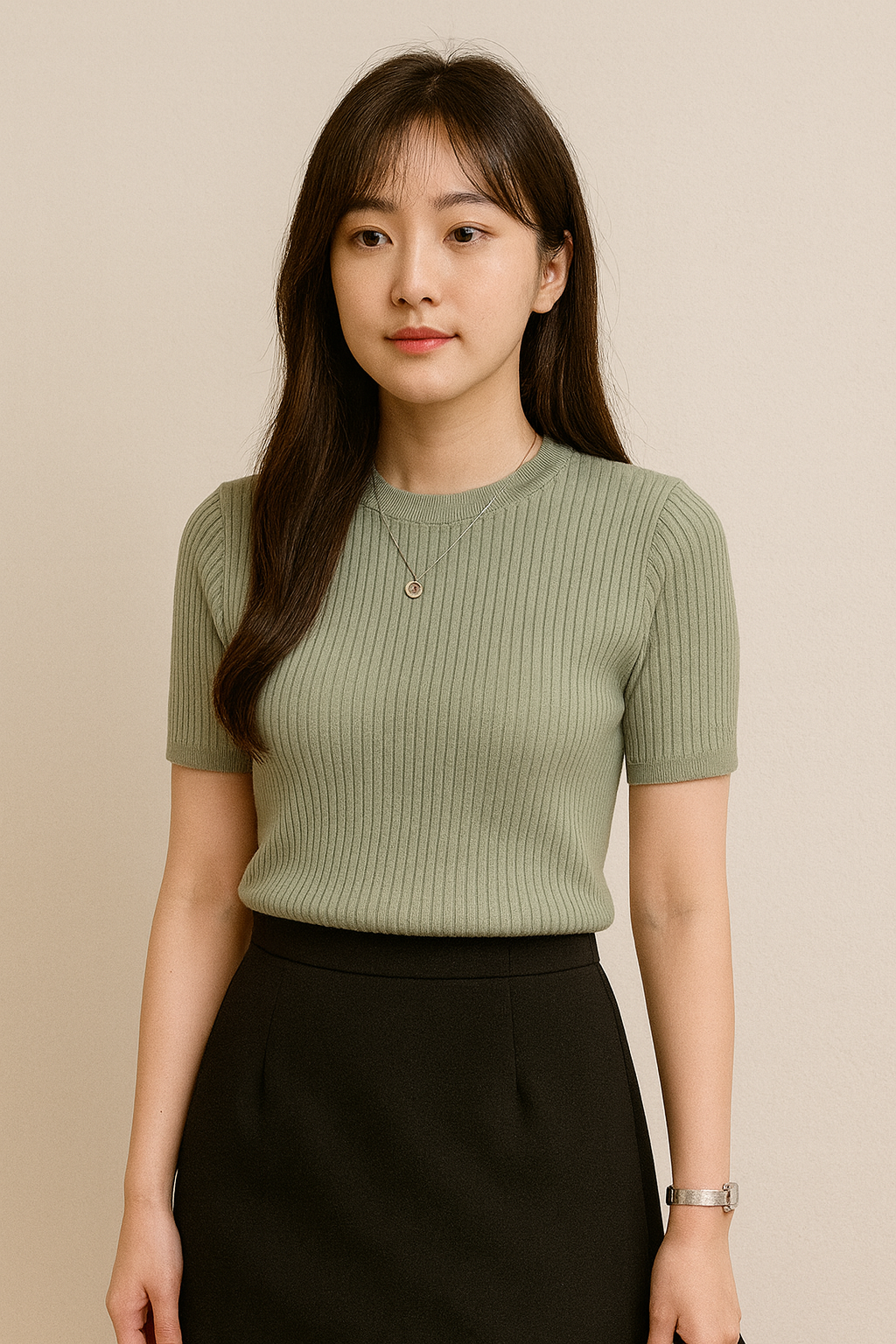 Women's Rib Knit Short Sleeve Top | Stretchy Slim Fit T-Shirt for Summer and Spring | Beautiful Silhouette, Perfect for Underwear