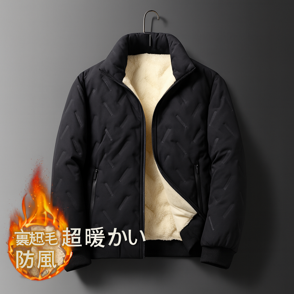 Men's fleece-lined winter warm jacket | Lightweight, warm, and fluffy insulated blouson